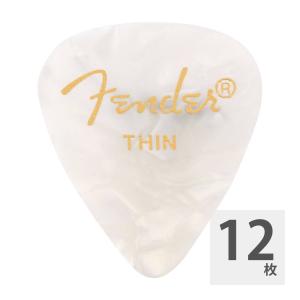 Fender 351 Shape White Moto Thin ギターピック 12枚入り