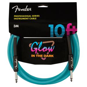 Fender Professional Glow in the Dark Cable Blue 10' SS ギターケーブル