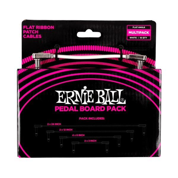 パッチケーブル 10本セット アーニーボール ERNIE BALL P06387 ホワイト (7.6...