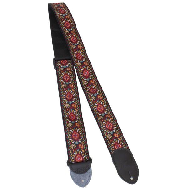 PEAVEY 2" Jacquard Strap Red/Tan ギターストラップ