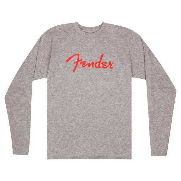 Fender Spaghetti Logo L/S T-Shirt Heather Gray L T...