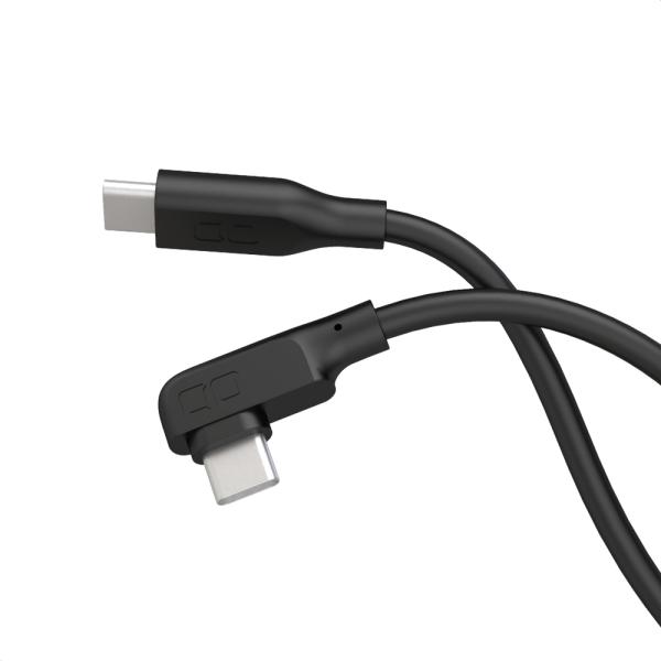 CIO USB type C to C 片側L字 1m ブラック USBケーブル 急速充電対応 シリ...