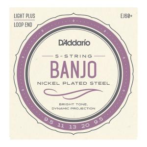 バンジョー 弦 5弦バンジョー ダダリオ D'Addario EJ60+ 5-String Banjo Nickel Plated Light Plus 9.5-20 バンジョー弦｜chuya-online