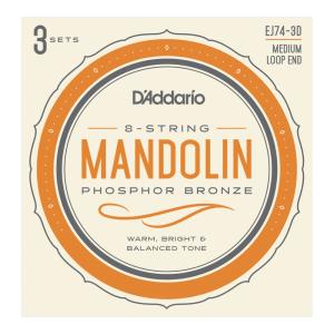 D'Addario ダダリオ EJ74-3D Mandolin Strings Phosphor Bronze Medium 11-40 マンドリン弦 3セット｜chuya-online