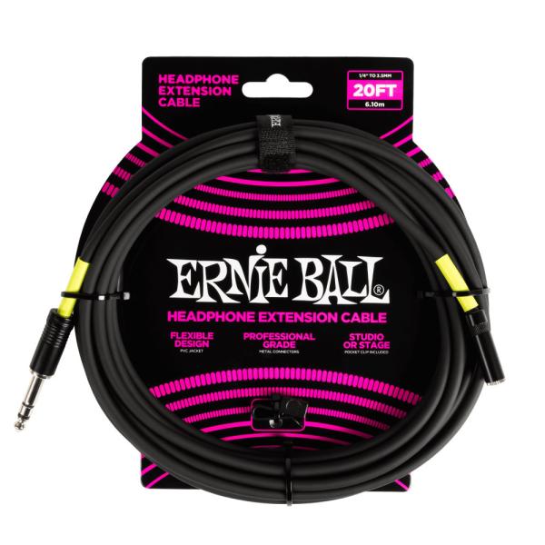 ERNIE BALL ヘッドホン用延長ケーブル 6423 HP CABLE 20FT 6.3 BK ...