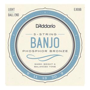 バンジョー 弦 5弦バンジョー D'Addario EJ69B 5-String Banjo Phosphor Bronze Light 9-20 5弦バンジョー弦 ボールエンド｜chuya-online