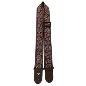 Perri’s ペリーズ TWS-7072 FLORAL JACQUARD GUITAR STRAP BRN/BLU ブラウン ブルー ギターストラップ｜chuya-online