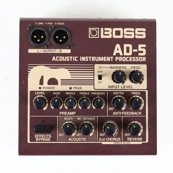 中古 アコーステックギター用プリアンプ DI BOSS AD-5 コーラス リバーブ搭載 ギターエフ...