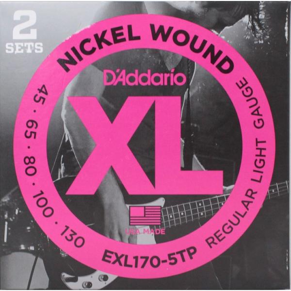 ダダリオ D&apos;Addario EXL170-5TP/Regular Light 2セットパック 5弦...