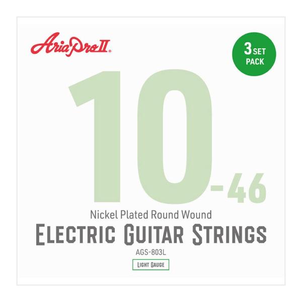 AriaProII AGS-803L 3セットパック エレキギター弦