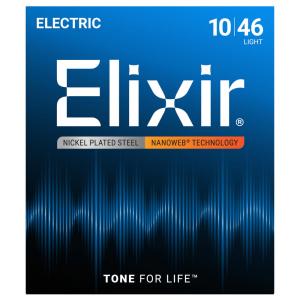 エリクサー ELIXIR 12052 NANOWEB Light 10-46 エレキギター弦×3セット