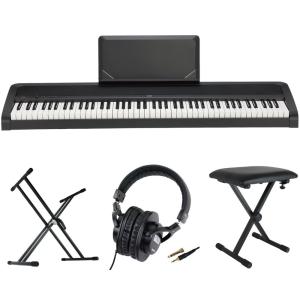 コルグ KORG B2N BK 電子ピアノ Dicon Audio X型キーボードスタンド ベンチ ヘッドホン 4点セット