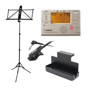 YAMAHA TDM-700G ゴールド チューナーメトロノーム TM-30BK チューナー専用マイクロフォン ヤマハ 譜面台 MS-250ALS付き 4点セット