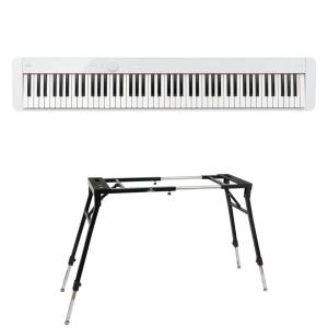 カシオ 電子ピアノ デジタルピアノ CASIO Privia PX-S1100 WE ホワイト キーボードスタンド 2点セット [鍵盤 Dset]｜chuya-online