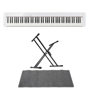 カシオ 電子ピアノ デジタルピアノ CASIO Privia PX-S1100 WE ホワイト スタンド マット 3点セット [鍵盤 DMset]｜chuya-online
