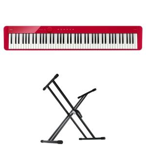 カシオ 電子ピアノ デジタルピアノ CASIO Privia PX-S1100 RD レッド キーボードスタンド 2点セット [鍵盤 Aset]｜chuya-online