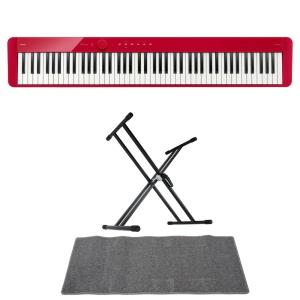 カシオ 電子ピアノ デジタルピアノ CASIO Privia PX-S1100 RD レッド スタンド マット 3点セット [鍵盤 DMset]｜chuya-online