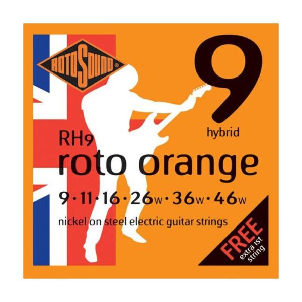 ロトサウンド ギター弦 3セット RH9 Roto Orange NICKEL HYBRID 9-4...