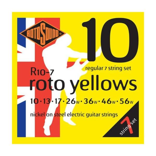 ロトサウンド 7限ギター弦 3セット R10-7 Roto Yellows 7 String REG...