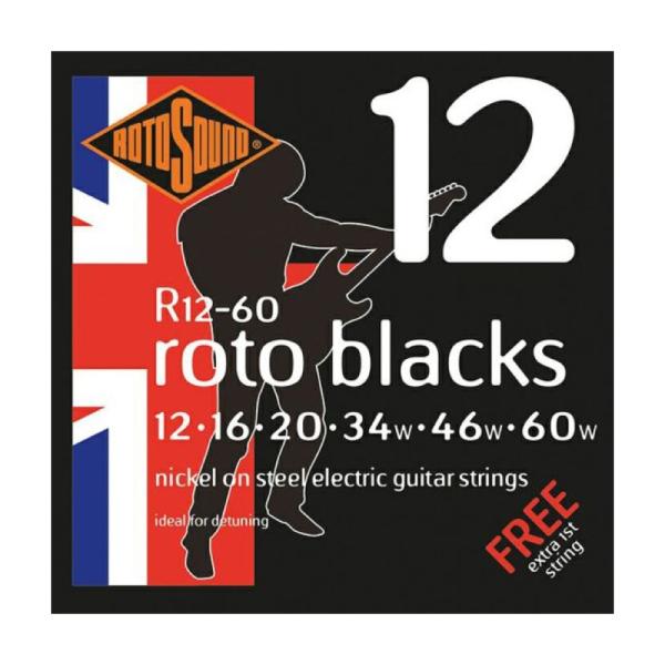 ロトサウンド ギター弦 3セット R12-60 Roto Blacks NICKEL DETUNIN...