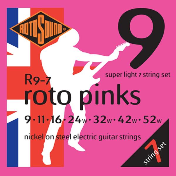 ロトサウンド 7弦ギター弦 3セット R9-7 ROTO PINKS 7 STRING 9-52 7...