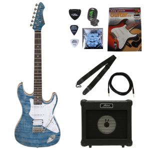 エレキギター 入門セット AriaProII MAC-STD Metallic Blue Shade VOX