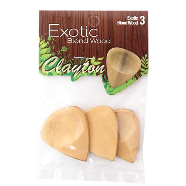Clayton USA Blond Wood EXOTICS ギターピック×3枚