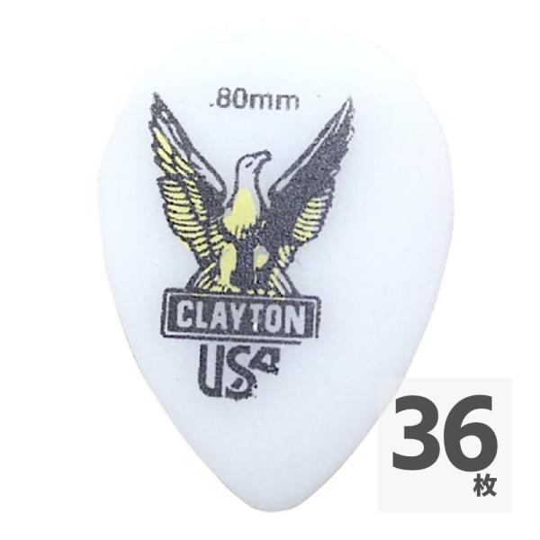 Clayton USA Acetal Polymer 0.80mm スモールティアドロップ ピック×...