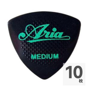 ギターピック 10枚 セット アリア MEDIUM RUBBER GRIP MEDIUM BK ARIA