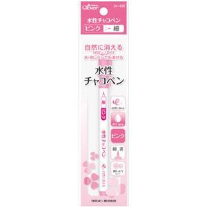【送料無料】クロバー 水性チャコペン〈ピンク〉 細（しるしつけ用品）24-426