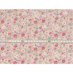 【送料無料】綿100% 生地 小花柄 プリント ピンク系 ブロード