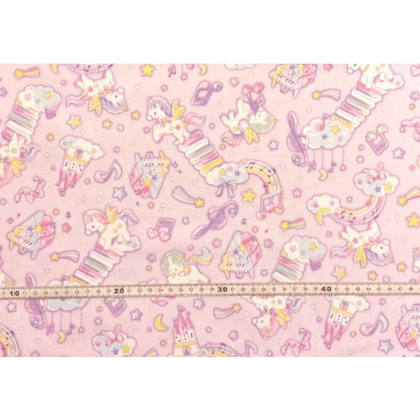 【送料無料】綿100% オックス生地 ユニコーン柄 ラベンダー