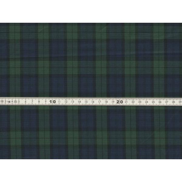 【送料無料】綿100% 生地 ブラックウォッチチェック グリーンｘネイビー  ブロード