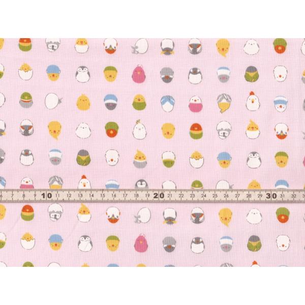 【送料無料】綿100% シーチングプリント生地 ひよこ・シマエナガ ・小鳥柄
