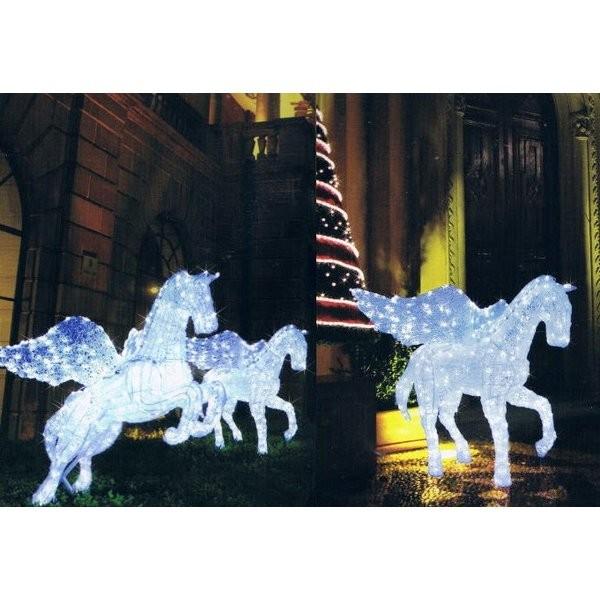 【クリスマス・イルミネーション】 LED電飾 クリスタルグロー スタンディングペガサス （防雨仕様）