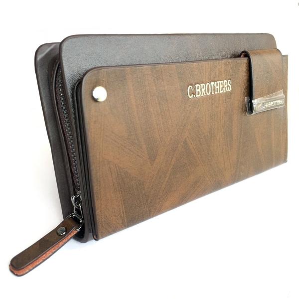 C.BROTHERS 長財布 メンズ ラウンドファスナー 本革 セカンドバッグ カードケース 大容量...