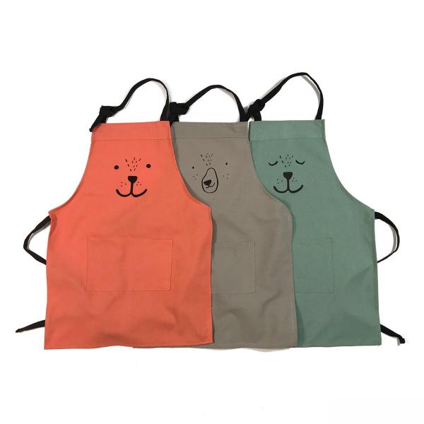 お手伝い 家庭用エプロン 親子エプロン お揃い セット 男女兼用 首掛け式 カフェ風キッチン大人サイ...