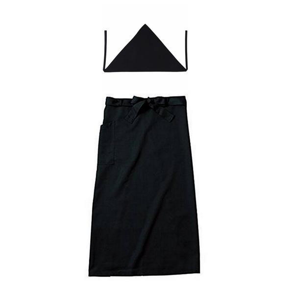 ギャルソンエプロン+三角巾 セット 男女兼用 業務用 飲食店 キッチン シェフ ソムリエ カフェ 居...