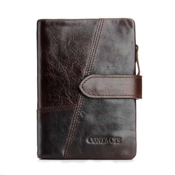 メンズ 本革 二つ折り財布 牛革 ラウンドファスナー 小銭入れ 免許証入れ カード８枚収納 コンパク...