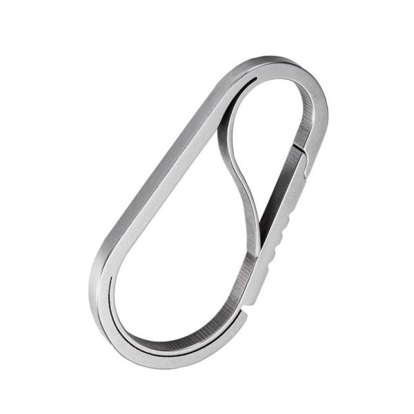 カラビナ キーホルダー 多機能 ステンレススチール ロックカラビナ キーリング キーチェーン 取付簡...