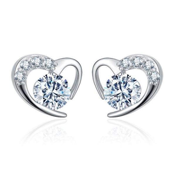 ピアス レディース ハート スタッド イヤリング シルバー925純銀製 ギフトセット付き ファッショ...