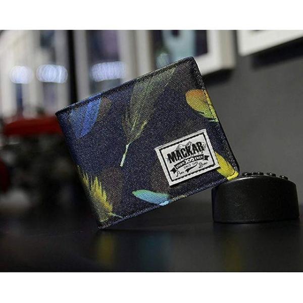 2つ折り財布 メンズ 羽毛 財布 フェザー ウォレット おしゃれ 小物