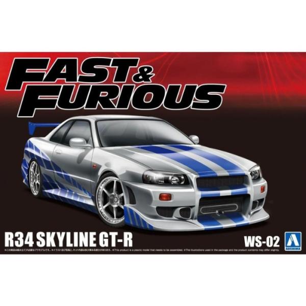 アオシマ 1/24 ワイルド・スピード R34 スカイライン GT-R プラモデル ワイルド・スピー...