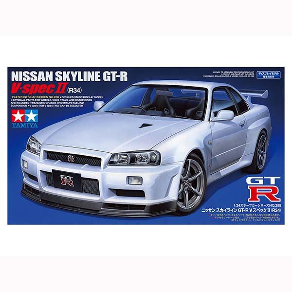 プラモデル 車 タミヤ 1/24 ニッサン スカイライン GT-R VスペックII R34 スポーツ...