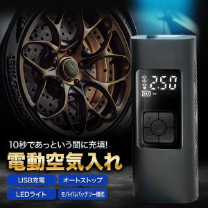 空気入れ 電動 自動車 ポンプ 充電式 軽量 小型 タイヤ