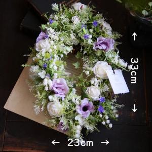 送料無料 ドライフラワー風 ナチュラルリース ...の詳細画像1