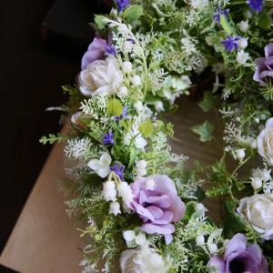 送料無料 ドライフラワー風 ナチュラルリース ...の詳細画像2