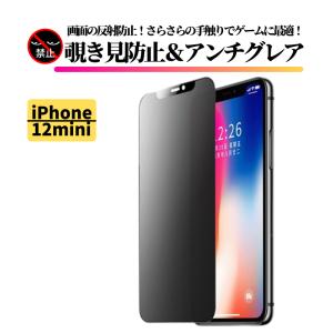 iPhone 12mini 覗き見防止 アンチグレア 強化ガラス フィルム ガラスフィルム 非光沢 ...