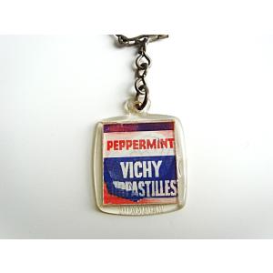 フレンチキーホルダー VICHY トリコロール フランス ヴィシー キャンディ ヴィンテージ