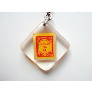 ブルボンキーホルダー LIPTON'S TEA フランス ヴィンテージ リプトン紅茶 アクリル 可愛...